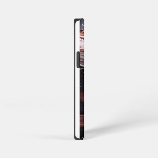 黒とバラの金ゴールド背景パーソナライズされたデザイン iPhoneケース (右側面)