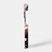 黒とバラの金ゴールド背景パーソナライズされたデザイン iPhoneケース (左側面)