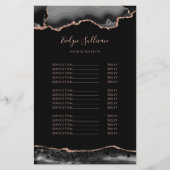 黒とバラの金ゴールド集計の価格リストのフライヤー チラシ (正面)