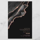 黒とバラの金ゴールド集計の価格リストのフライヤー チラシ (裏面)