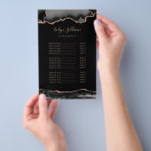 黒とバラの金ゴールド集計の価格リストのフライヤー チラシ (ハンドル)