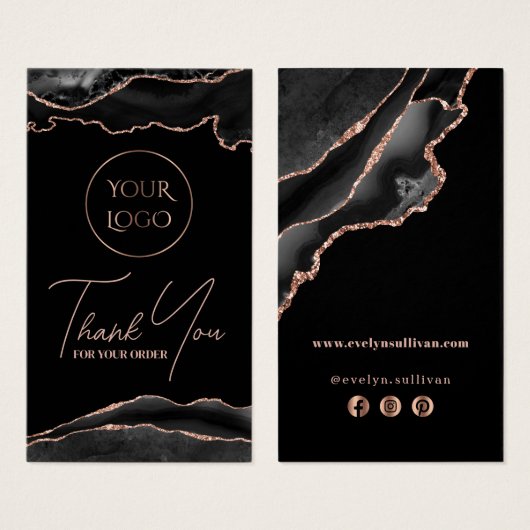 黒とバラの金ゴールドagateパッケージの挿入 (正面&裏面)