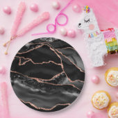 黒とバラ金ゴールドアゲイトフォーマルード ペーパープレート (パーティー)