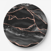 黒とバラ金ゴールドアゲイトフォーマルード ペーパープレート (正面)