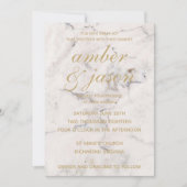 黒とバラ金ゴールドマーブル結婚ズ 招待状 (正面)