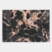 黒とバラ金ゴールド大理石 ラッピングペーパーシート (正面2)