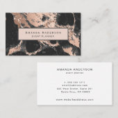 黒とバラ金ゴールド大理石 名刺 (正面/裏面)