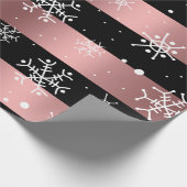黒とバラ金ゴールド（雪片付き） ラッピングペーパー (角)