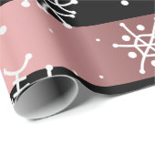 黒とバラ金ゴールド（雪片付き） ラッピングペーパー (ロールコーナー)