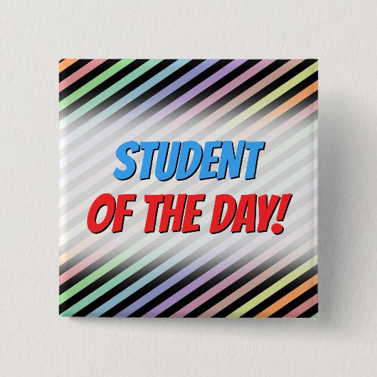 黒とパステルカラー線パターンボタン 缶バッジ (正面)