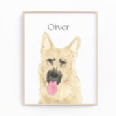 黒とパーソナライズされたタンのドイツの羊飼い芸術 フォトプリント           