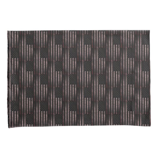 黒とピンクのアメリカグランジ国旗のデュアルパターン 枕カバー (正面右)