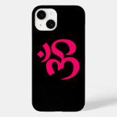 黒とピンクのオームのシンボル Case-Mate iPhoneケース (裏面)