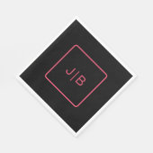 黒とピンクのカスタマイズ可能 スタンダードランチョンナプキン (角)