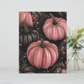 黒とピンクのカボチャのパターンのスクラップブック紙 (スタンド正面)