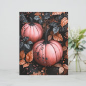 黒とピンクのカボチャのパターンのスクラップブック紙 (スタンド正面)