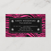 黒とピンクのグリッタータイガーストライプのパターン 名刺 (裏面)