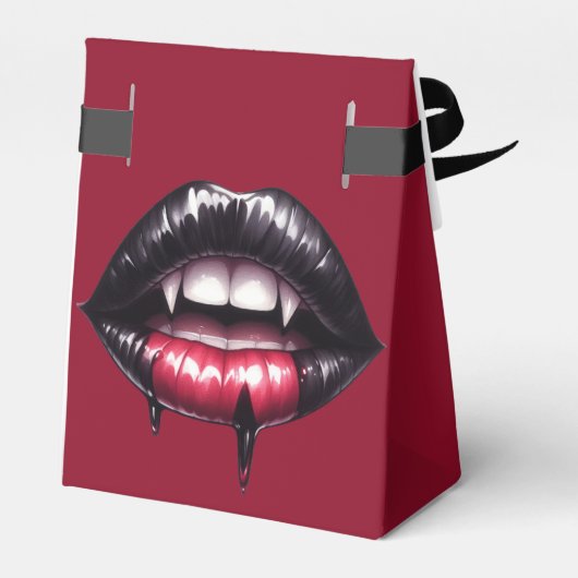 黒とピンクのゴシック色の出血する歯の愛用箱 フェイバーボックス (裏面サイド)