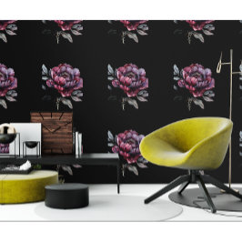 黒とピンクのゴシック色の花 壁紙