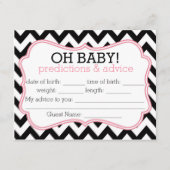 黒とピンクのシェブロンの予測とアドバイスカード アドバイスカード (正面)