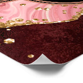 黒とピンクのシークインズアゲイトSweet sixteenへようこそ ポスター (角)