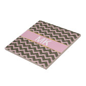 黒とピンクのジグザグ模様 タイル (側面)