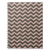 黒とピンクのジグザグ模様 ノートブック (正面)