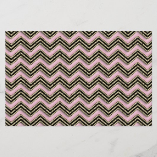 黒とピンクのジグザグ模様 便箋 (正面)