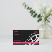 黒とピンクのスウーシュ……プロファイルカード 名刺 (スタンド正面)