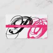 黒とピンクのスウーシュ……プロファイルカード 名刺 (裏面)