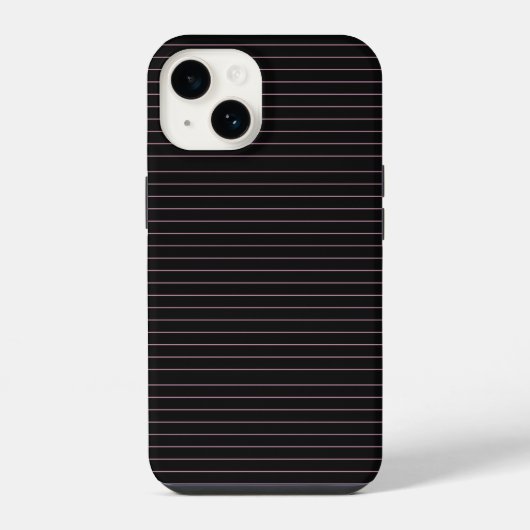 黒とピンクのストライプ iPhoneケース (裏面)