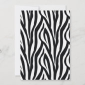 黒とピンクのゼブラの口ひげそりパーティー 招待状 (裏面)