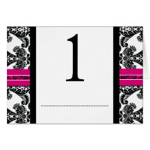 黒とピンクのダマスクの結婚式