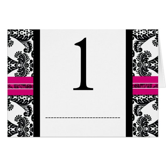 黒とピンクのダマスクの結婚式 (正面横)