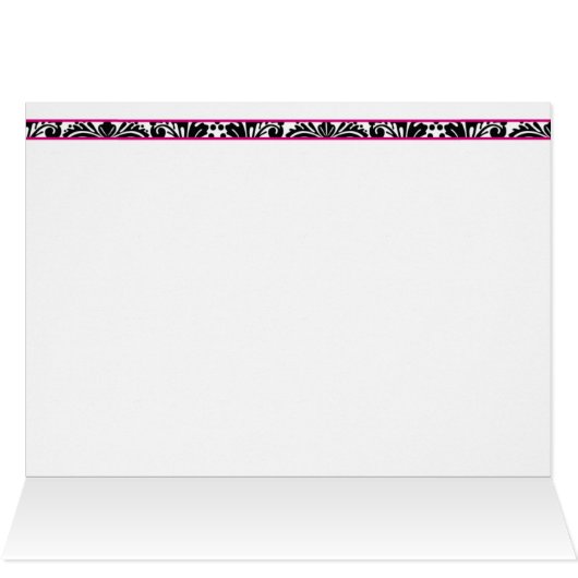 黒とピンクのダマスクの結婚式 (内部横(上))