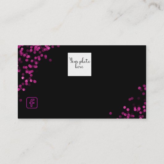 黒とピンクのデザイン 名刺 (裏面)