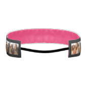 黒とピンクのトレンディー3フォトコラージュ – モノグラム アスレチックヘッドバンド (裏面)