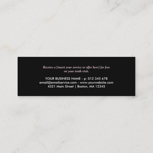 黒とピンクのドットロイヤリティパンチカード ロイヤリティカード (裏面)