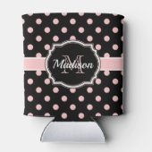 黒とピンクのドット 缶クーラー (裏面)