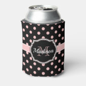 黒とピンクのドット 缶クーラー (缶裏面)