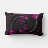 黒とピンクのネオンフラクタルスパイラル ランバークッション (裏面)
