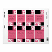 黒とピンクのフローラウェディングラベル ラベル (フルシート)