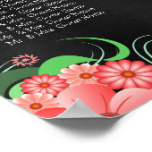 黒とピンクのフローラ9テーブル座席表 ポスター (角)