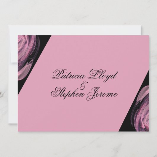 黒とピンクのモダン結婚式招待状 招待状 (裏面)