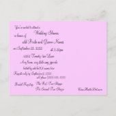 黒とピンクのモノグラム Save the Date 招待状 (裏面)