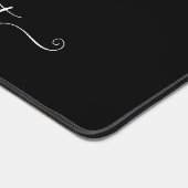 黒とピンクのヴィンテージ美しい庭の花 デスクマット (コーナー)