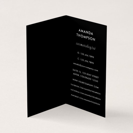 黒とピンクの名刺 名刺 (内部)