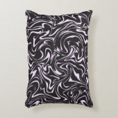 黒とピンクの大理石の抽象芸術パターンスローピロ アクセントクッション (正面(垂直))