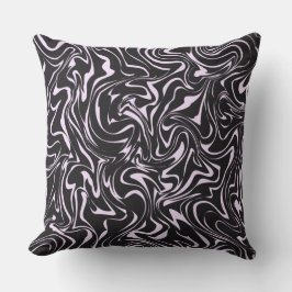 黒とピンクの大理石の抽象芸術パターンスローピロ クッション