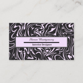 黒とピンクの大理石の液体の旋回パターン 名刺